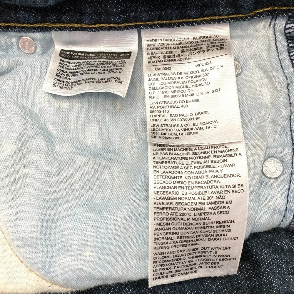 Levi's 527 Slim Bootcut Jeans Mens 33x34 Blue Denim 100% Cotton Distressed